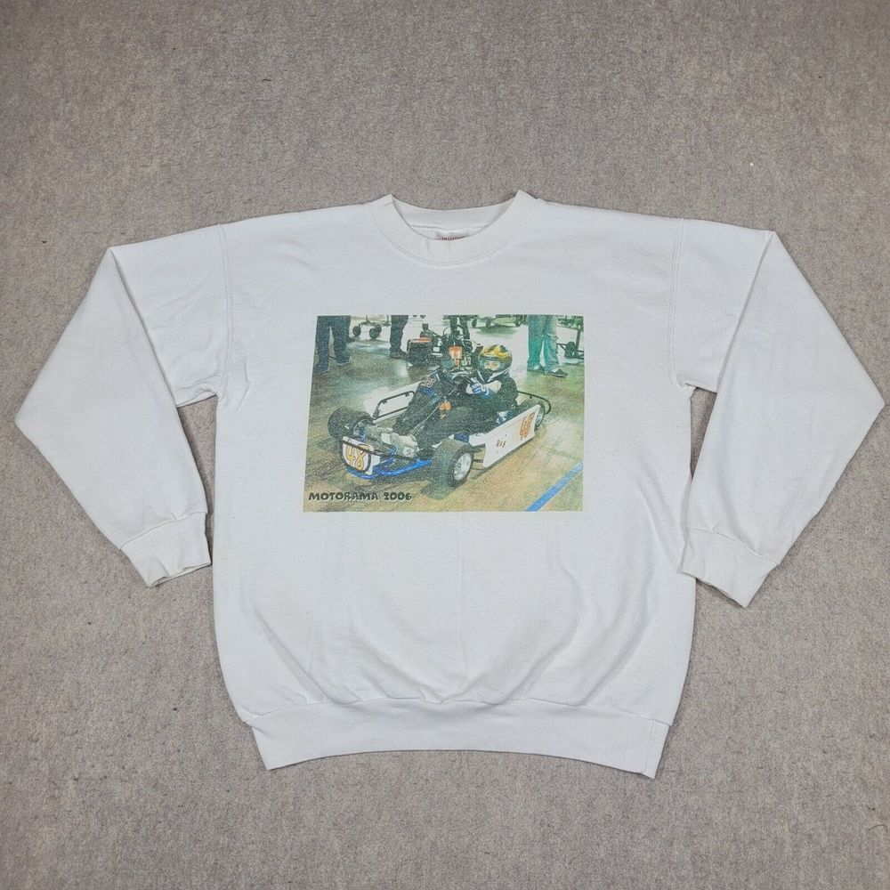 Vintage Hanes Sweater Mens Small Gray‎ Comfortblend Pullover Motorama 2006